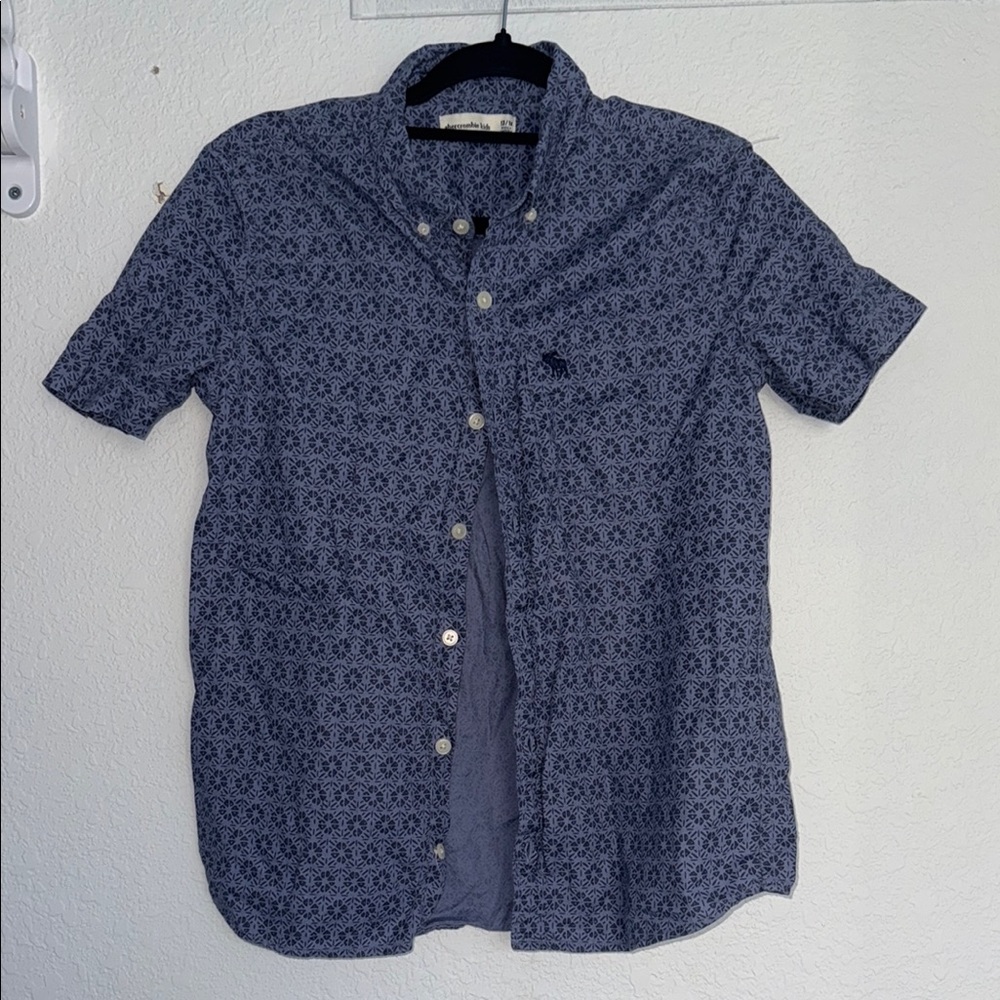 Abercrombie Kids Blue Patterned Button-up Shirt